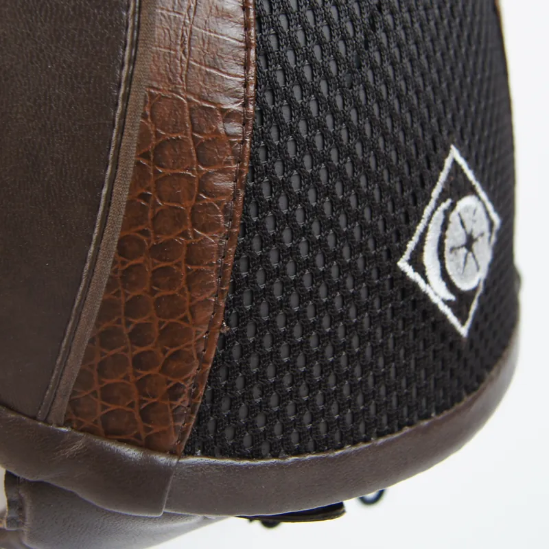 Charles Owen Ayr8 Riding Hat - Brown Leather/Snakeskin/Cotton Piping-1