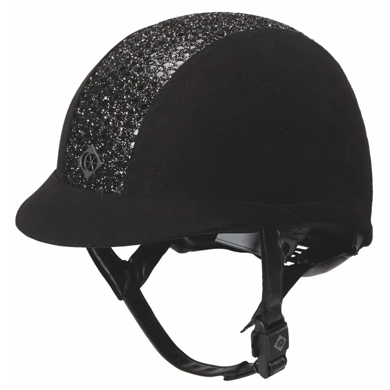 Charles Owen Ayr8 Plus Sparkly Vented Microsuede Riding Hat - Black