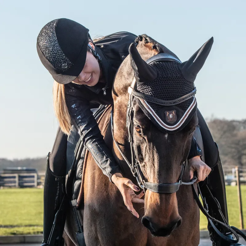 Charles Owen Ayr8 Plus Sparkly Vented Microsuede Riding Hat - Black-1
