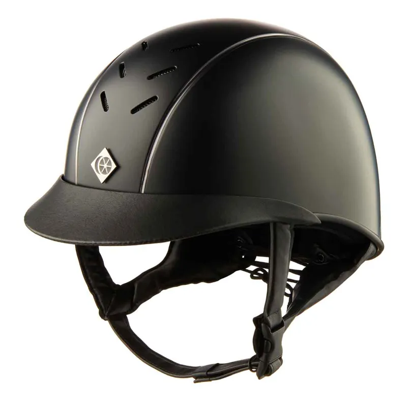 Charles Owen AyrBrush With Pinstripe Riding Hat - Black/Silver