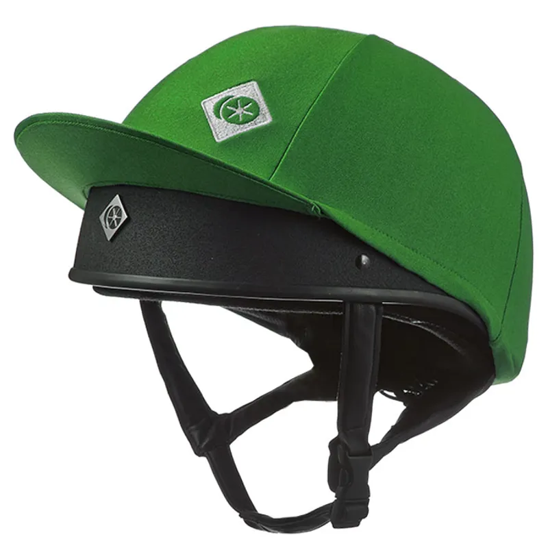 Charles Owen Traditional Riding Hat Silk with No Vent - Emerald