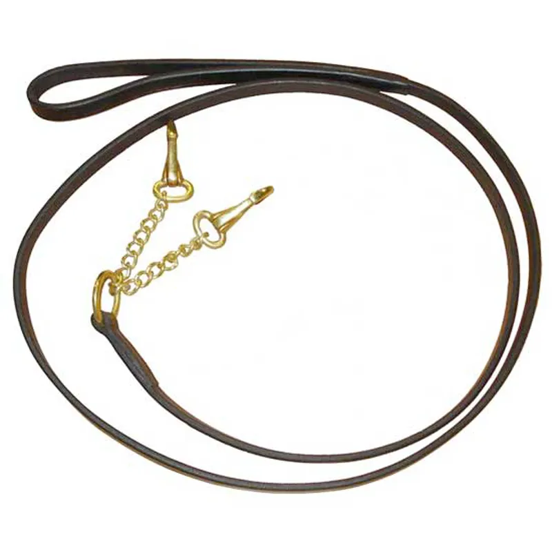 Collegiate Leather Lead Rein with Double Coupling Brown