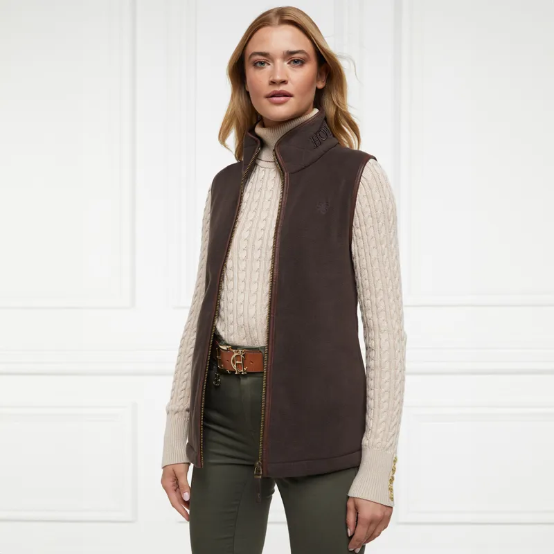 Holland Cooper Country Fleece Womens Gilet - Chocolate-1