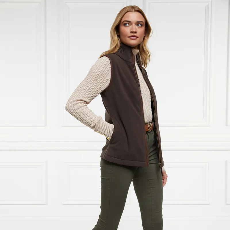 Holland Cooper Country Fleece Womens Gilet - Chocolate-2
