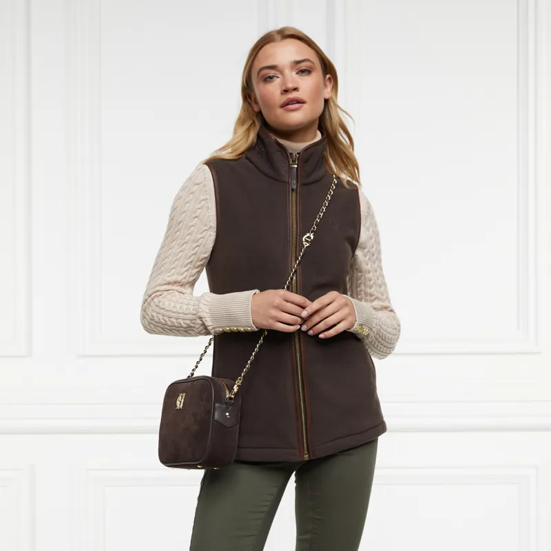 Holland Cooper Country Fleece Womens Gilet - Chocolate-4