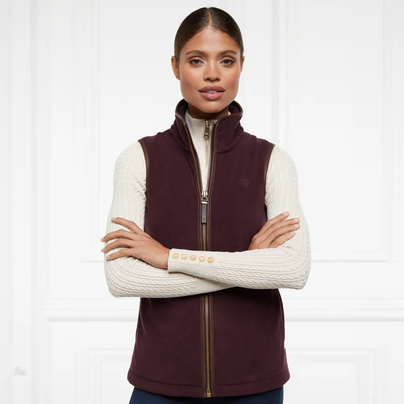 Holland Cooper Country Fleece Womens Gilet - Mulberry -1