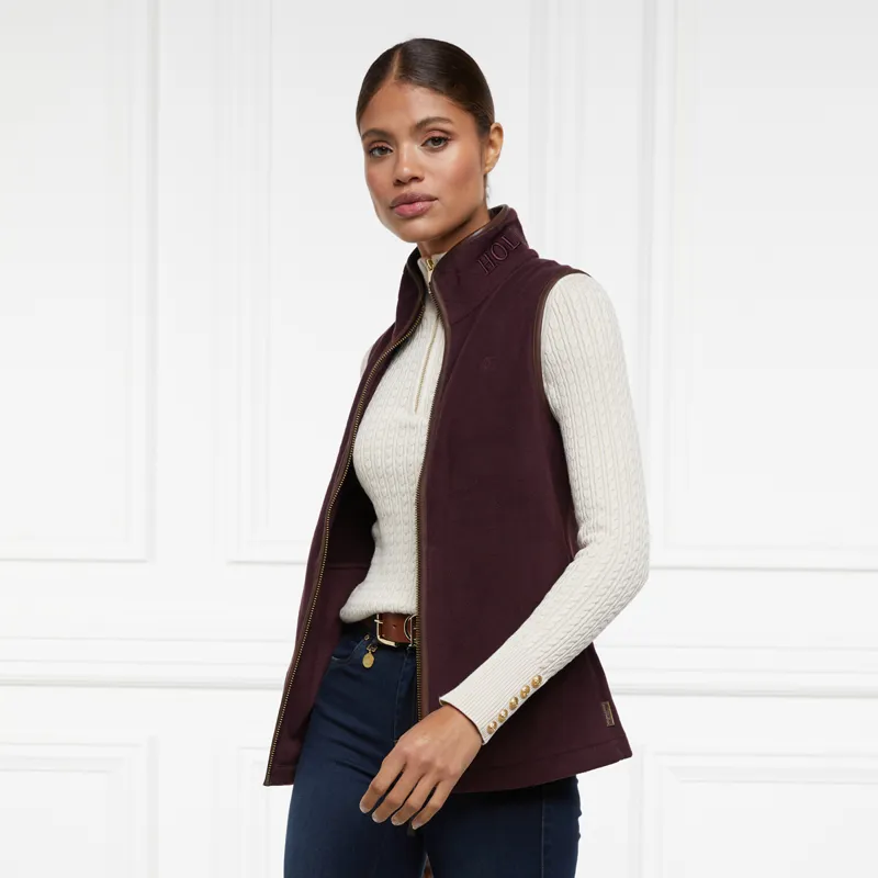 Holland Cooper Country Fleece Womens Gilet - Mulberry -3