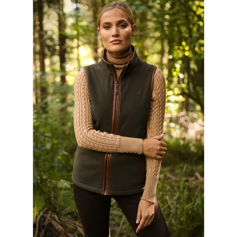 Holland Cooper Country Fleece Womens Gilet - Khaki-3