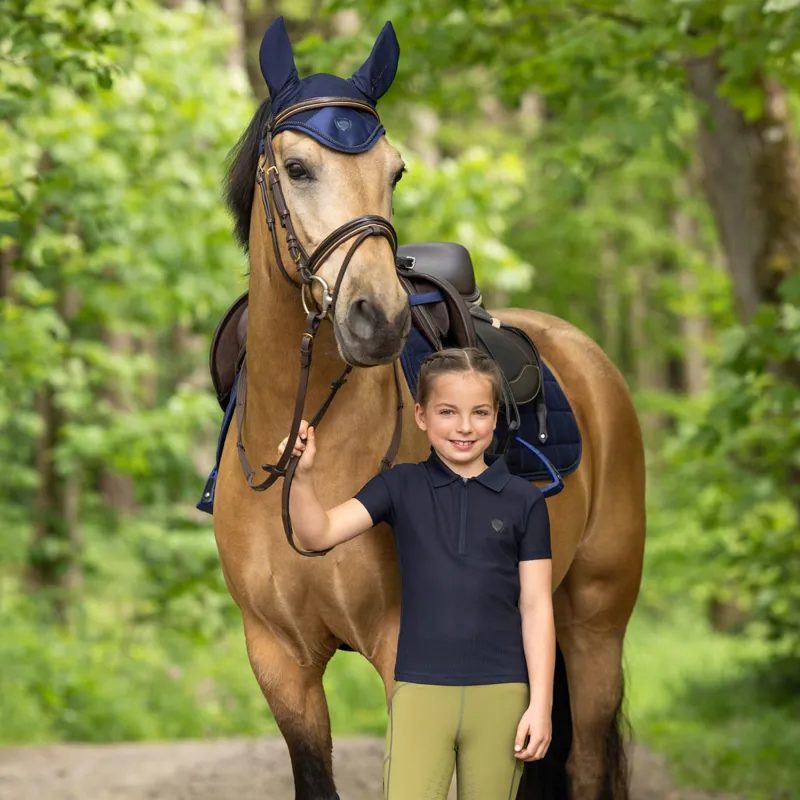 Covalliero Mesh Junior Polo Shirt - Dark Navy-3