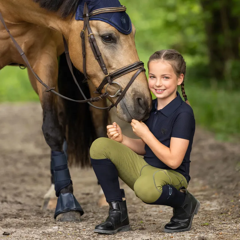 Covalliero Mesh Junior Polo Shirt - Dark Navy-4