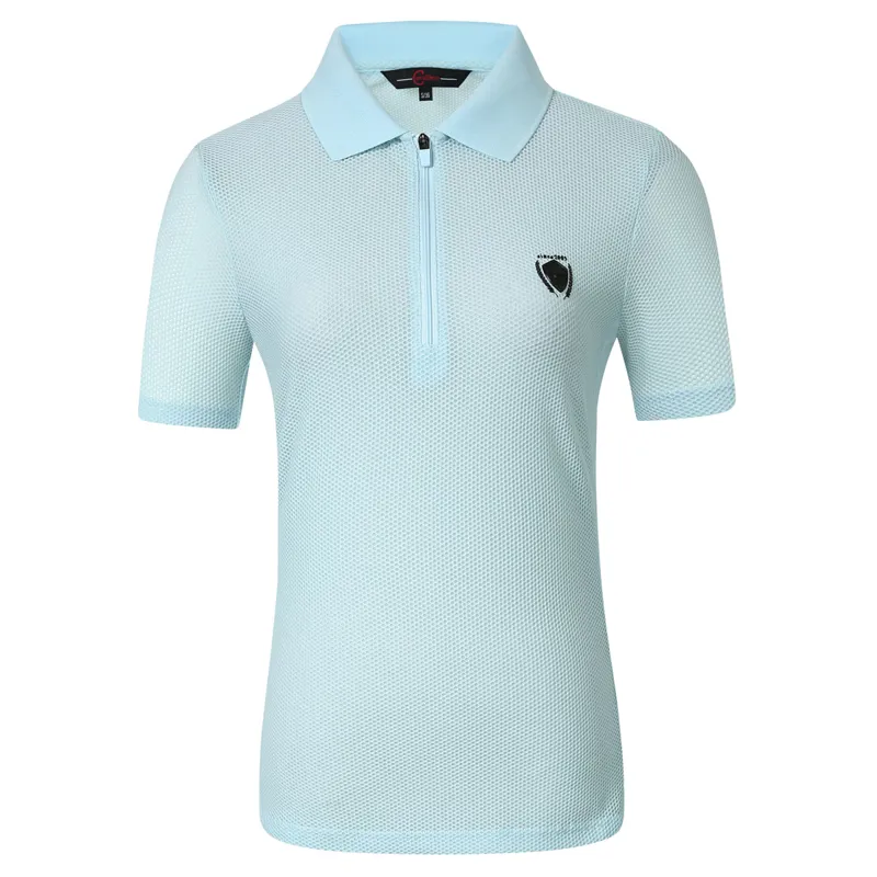 Covalliero Mesh Ladies Polo Shirt - Light Blue