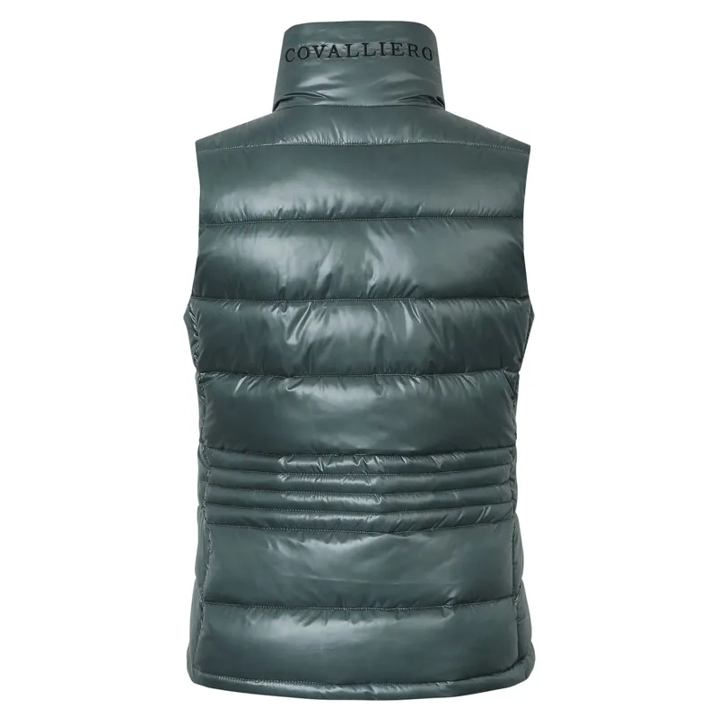 Covalliero High Collar Ladies Quilted Gilet - Jade Green-1