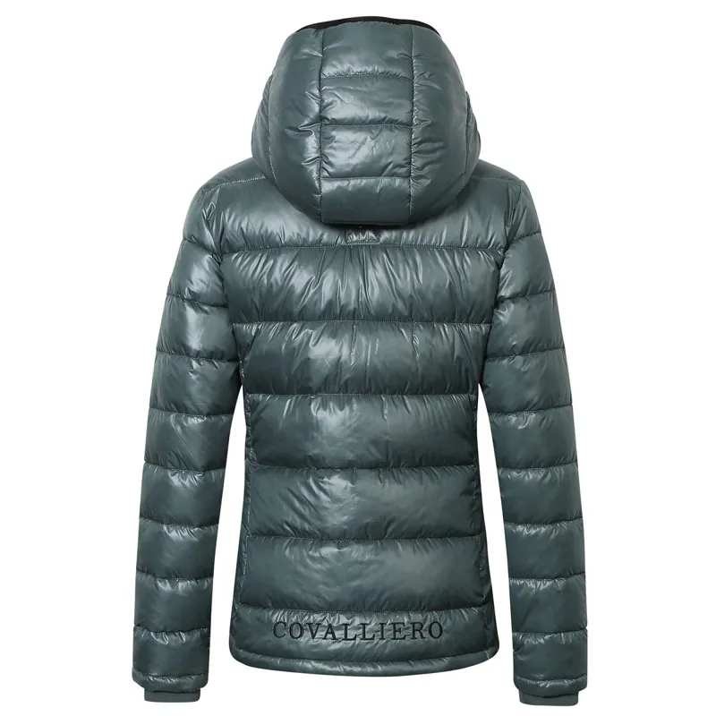 Covalliero High Collar Ladies Quilted Jacket - Jade Green-1