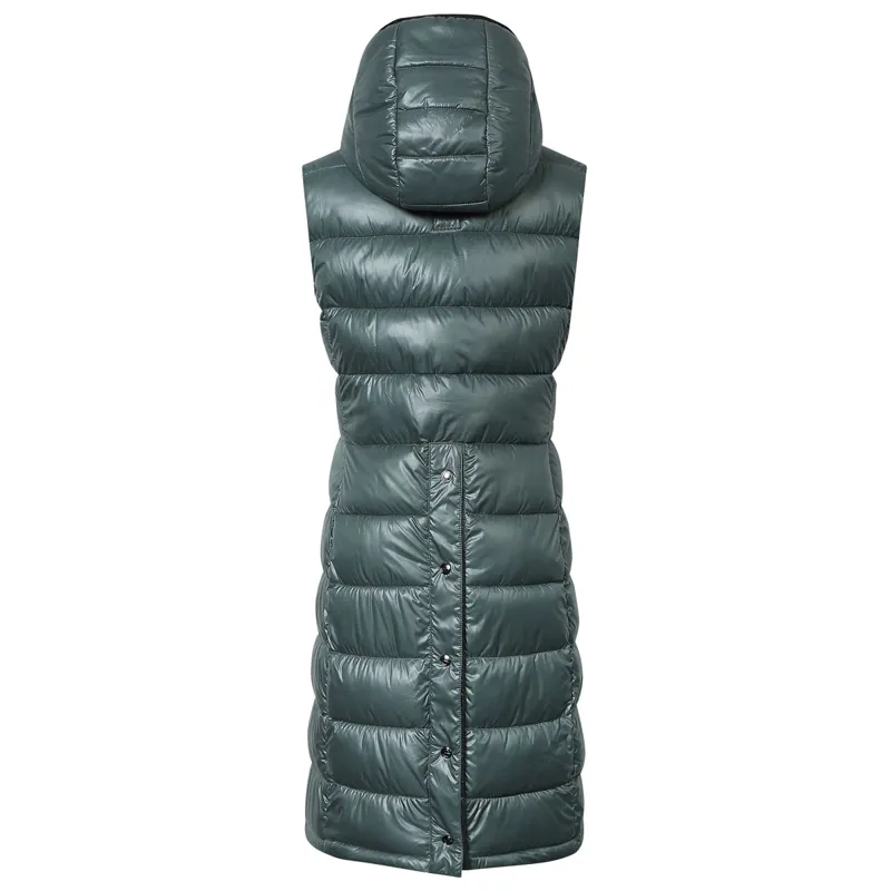 Covalliero Winter Ladies Long Quilted Gilet - Jade Green-1