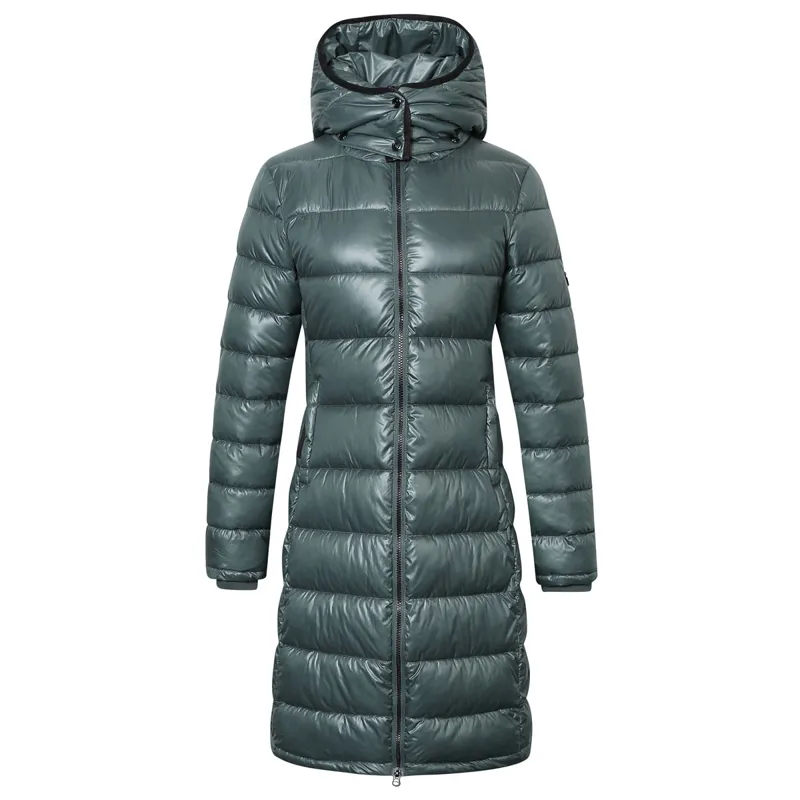 Covalliero Winter Ladies Long Quilted Jacket - Jade Green