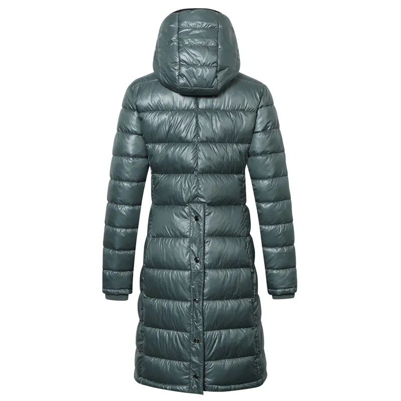 Covalliero Winter Ladies Long Quilted Jacket - Jade Green-1