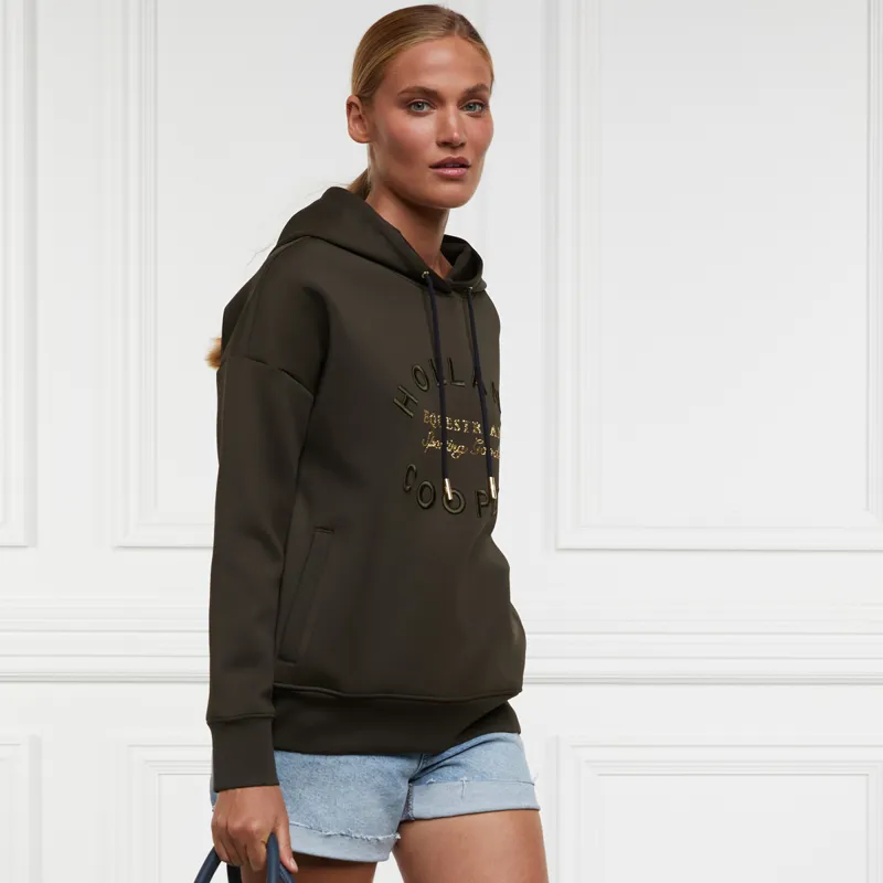 Holland Cooper Crystal Ladies Hoodie - Heritage Khaki-3