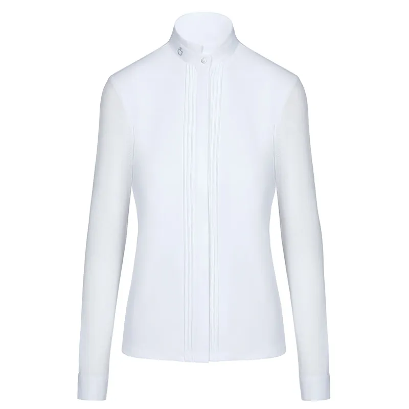Cavalleria Toscana Transparent Sleeve Ladies Competition Shirt - Whit