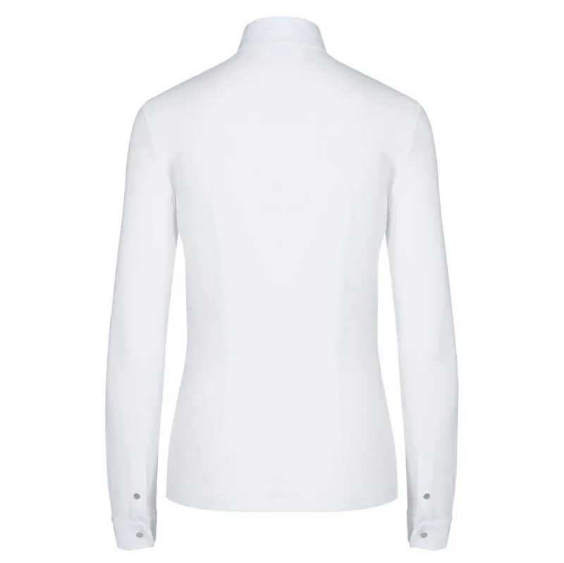 Cavalleria Toscana Transparent Sleeve Ladies Competition Shirt - Whit-1