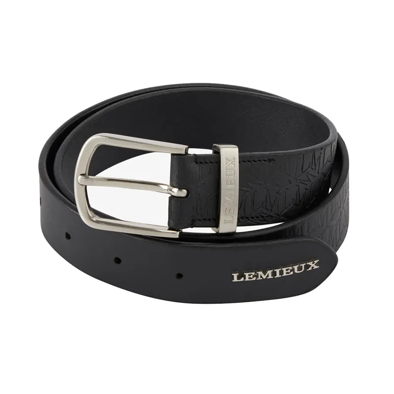 LeMieux Debossed Leather Belt - Black