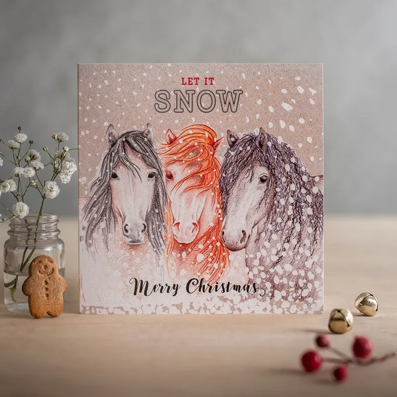 Deckled Edge Christmas Card - Let It Snow