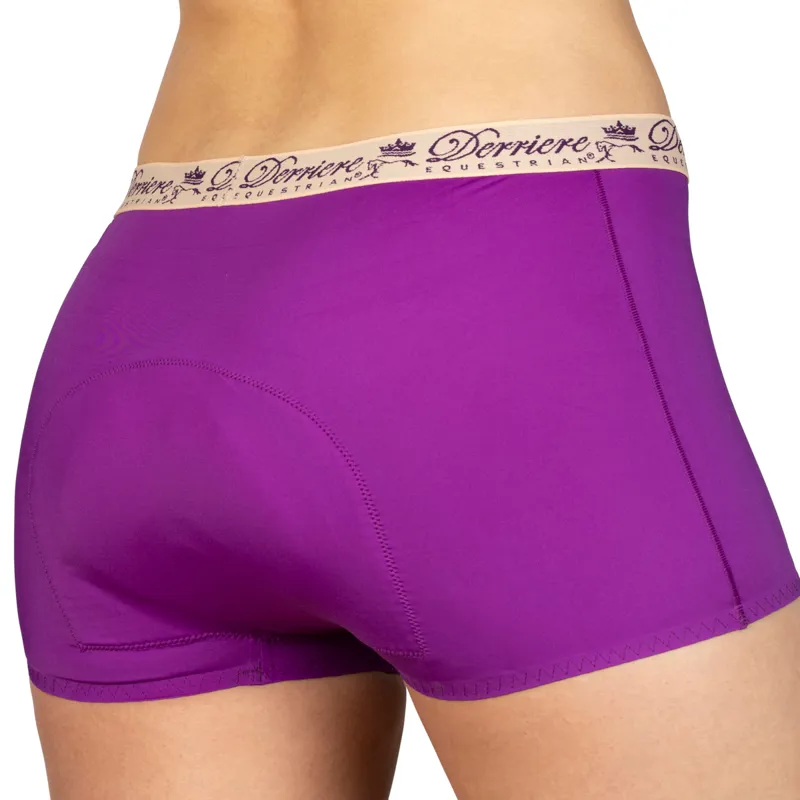 Derriere Equestrian Ladies Performance Padded Shorty - Purple