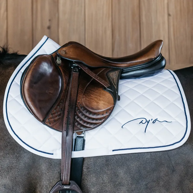 Dy'on Diamond Jumping Saddlecloth - White-2