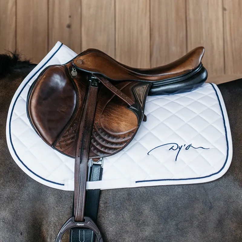 Dy'on Diamond Jumping Saddlecloth - White-3