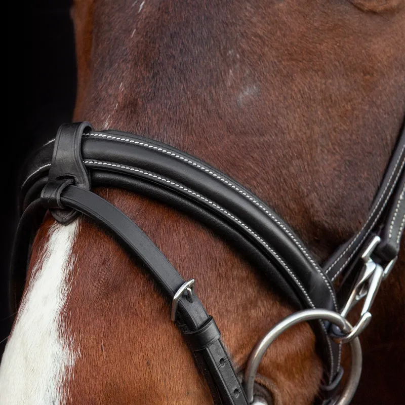 Schockemohle Dortmund Flash Training Bridle - Black/Cream/Silver-2