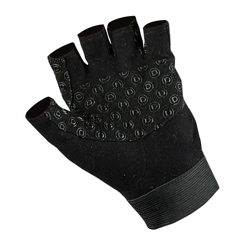Dublin Fingerless Cross Country Adults Riding Gloves Black