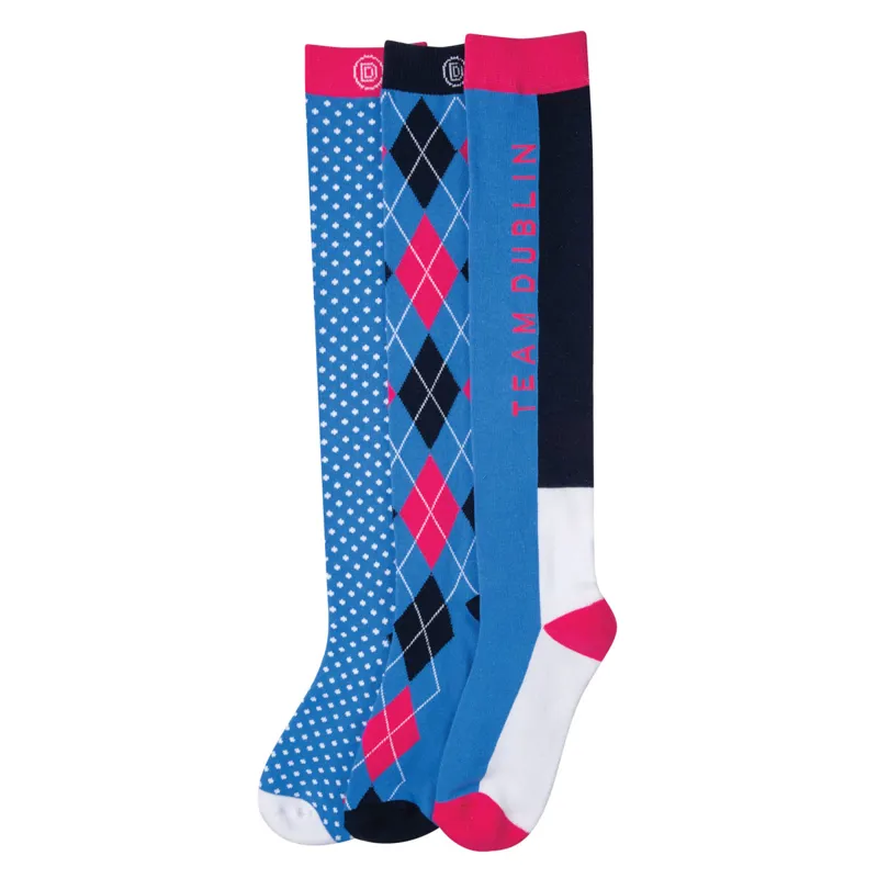 Dublin Mandy Tall Socks 3 Pack - Navy