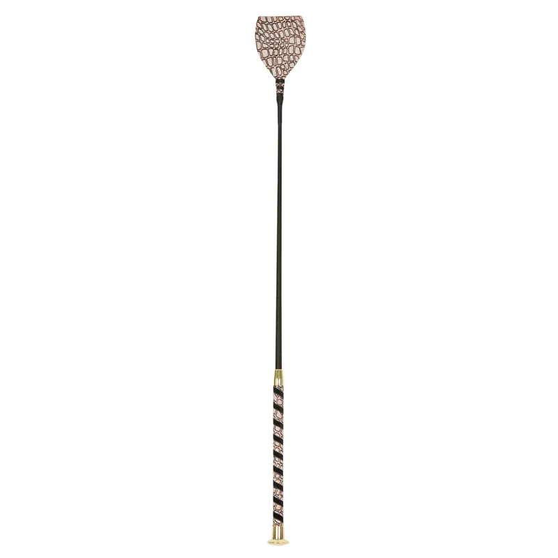 Dublin Pebble Print Riding Crop - Rose Gold