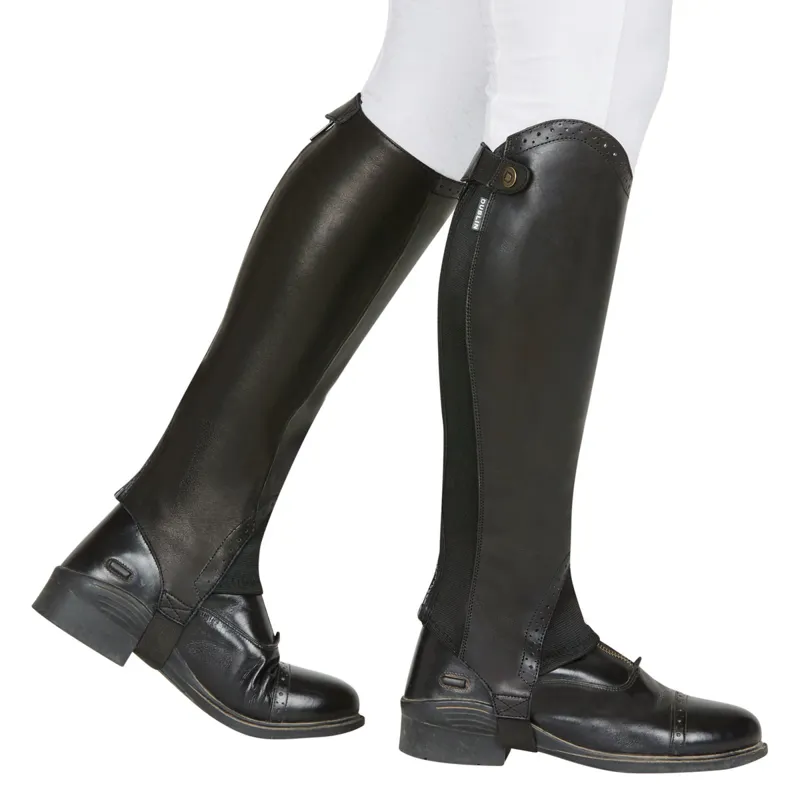 Dublin Evolution Rear Zip Adults Half Chaps - Black