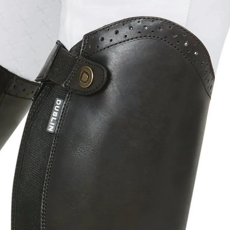 Dublin Evolution Rear Zip Adults Half Chaps - Black-2