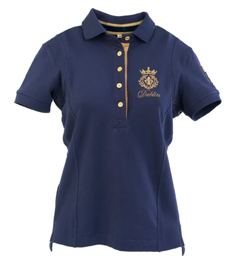 Dublin Elise Ladies Polo Shirt - Navy/Tan