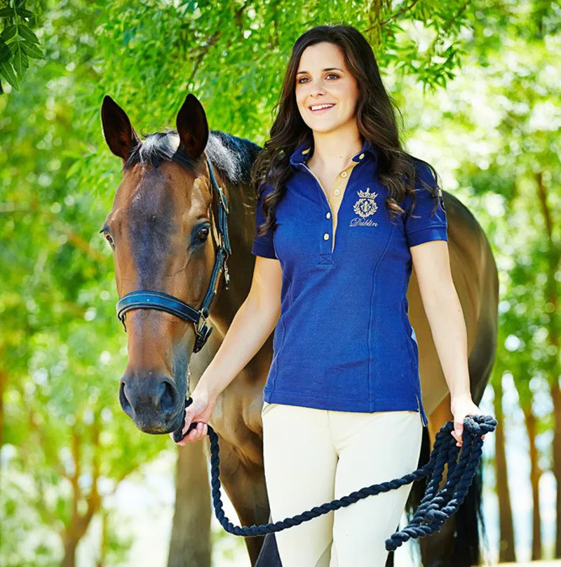 Dublin Elise Ladies Polo Shirt - Navy/Tan-1