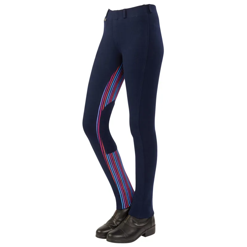Dublin Supafit Classic Pull On Childs Jodhpurs Navy Stripe