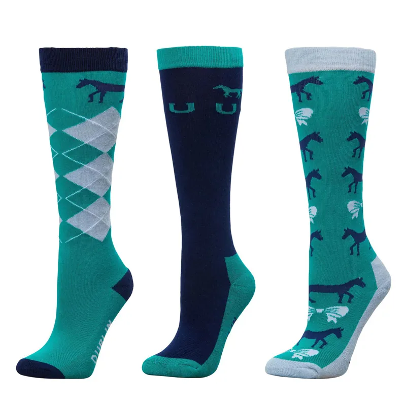 Dublin 3 Pack Riding Socks Jade Argyle