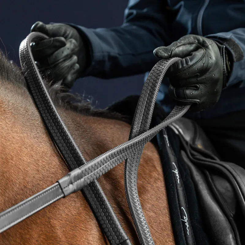 Dy'on D Collection 1/2in Rubber Reins - Black-1