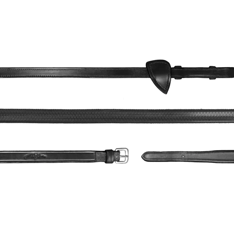 Dy'on New English Collection 1/2in Rubber Reins - Black