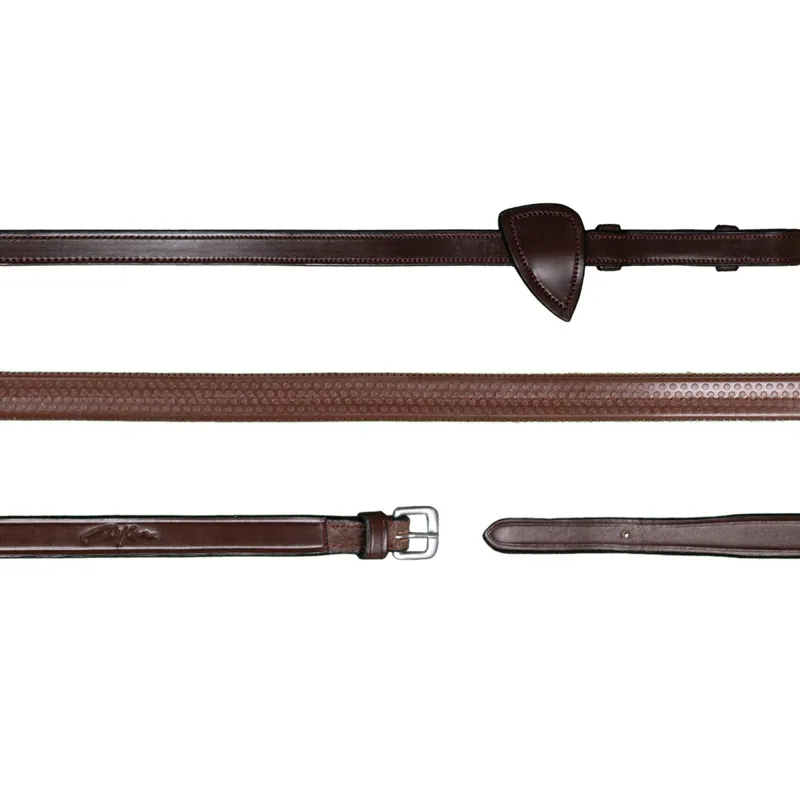 Dy'on New English Collection 1/2in Rubber Reins - Brown