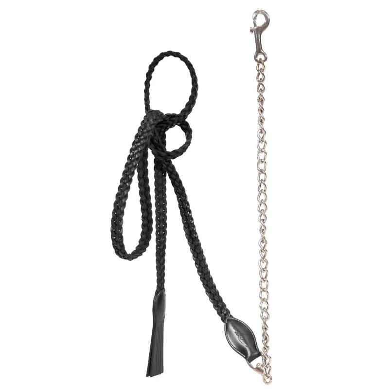Dy'on Working Plaited Lead Rein with Chain - Black-1