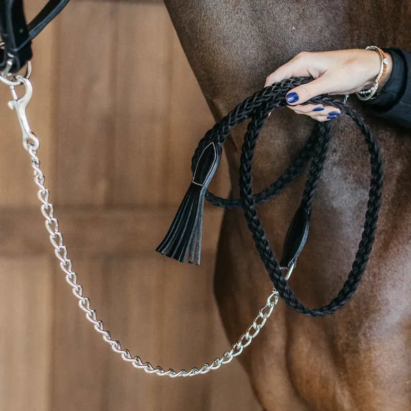 Dy'on Working Plaited Lead Rein with Chain - Black