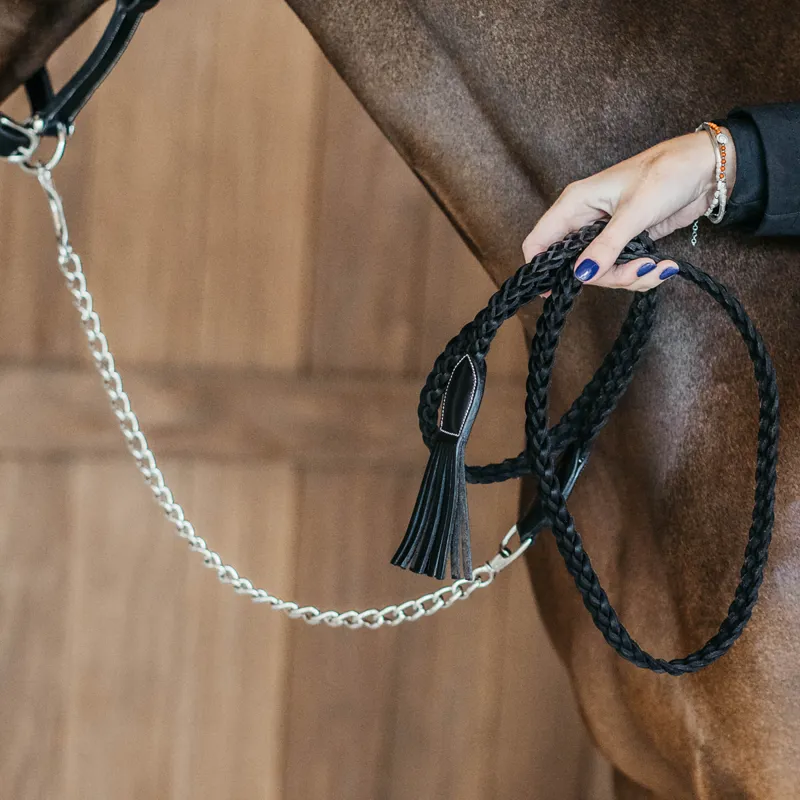 Dy'on Working Plaited Lead Rein with Chain - Black-2