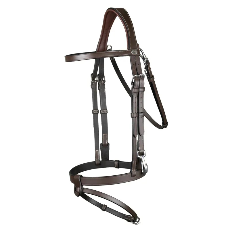 Dy'on Working Flat Leather Removable Flash Bridle - Brown