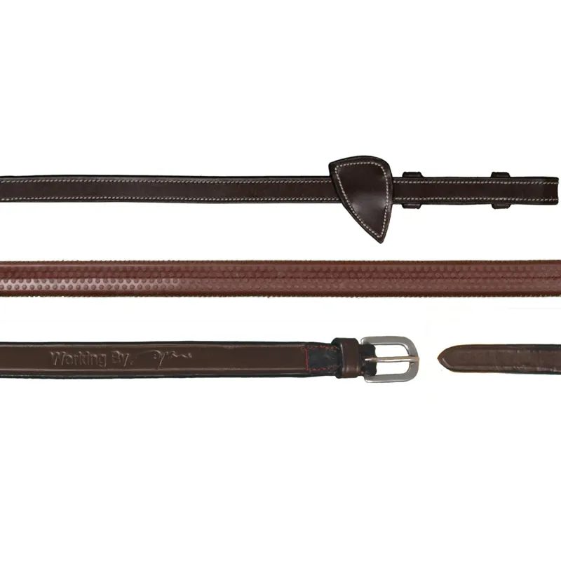 Dy'on Working 1/2in Rubber Reins - Brown