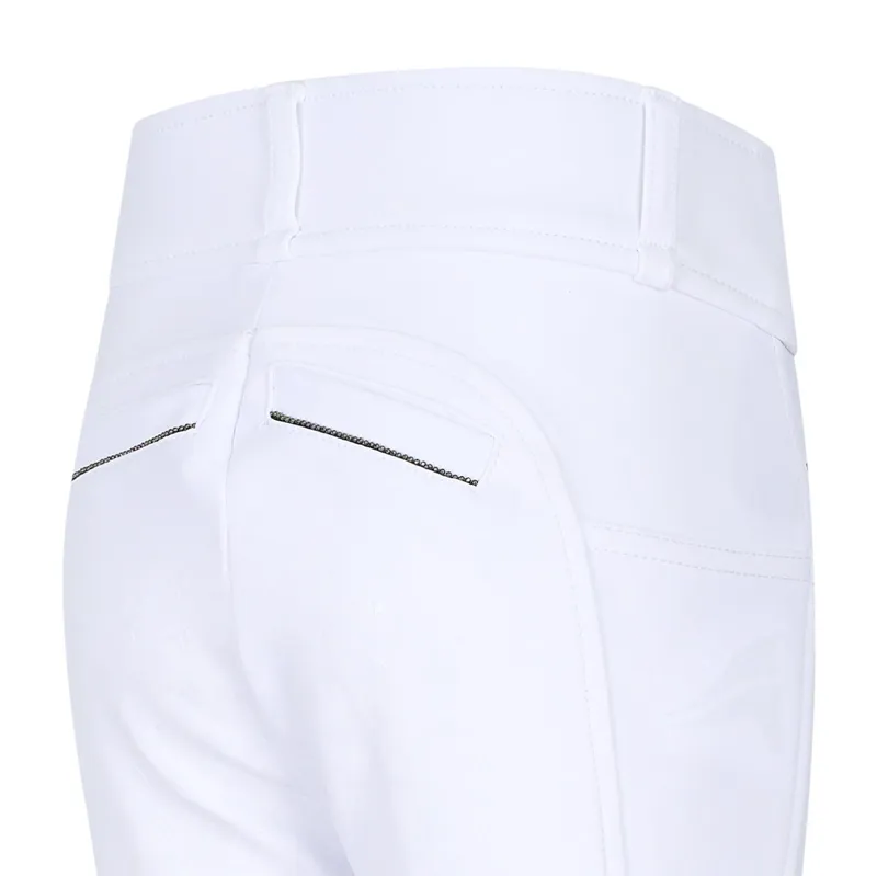 Easy Rider Maxima Full Grip Junior Competition Riding Tights - White-1