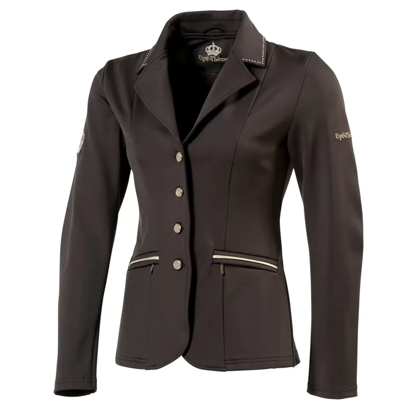 Equi-Theme Soft Cristal Ladies Competition Jacket - Chocolate/Gold