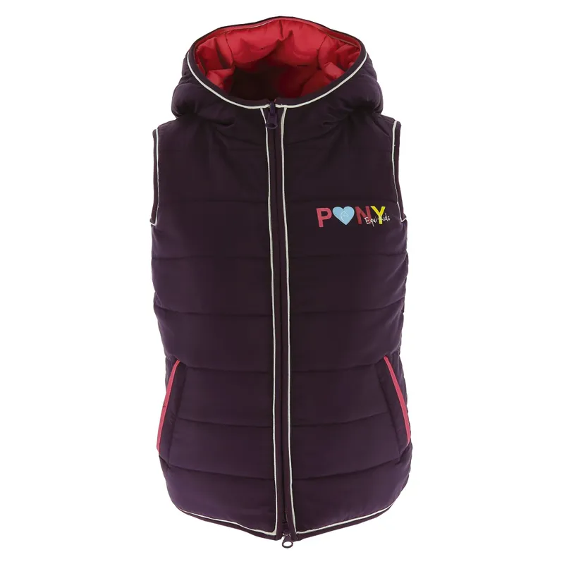 EquiKids Cute Reversible Girls Gilet Pink/Purple