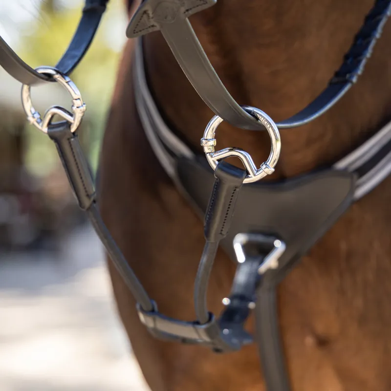 LeMieux Elasticated Martingale Attachment - Black/Silver-1